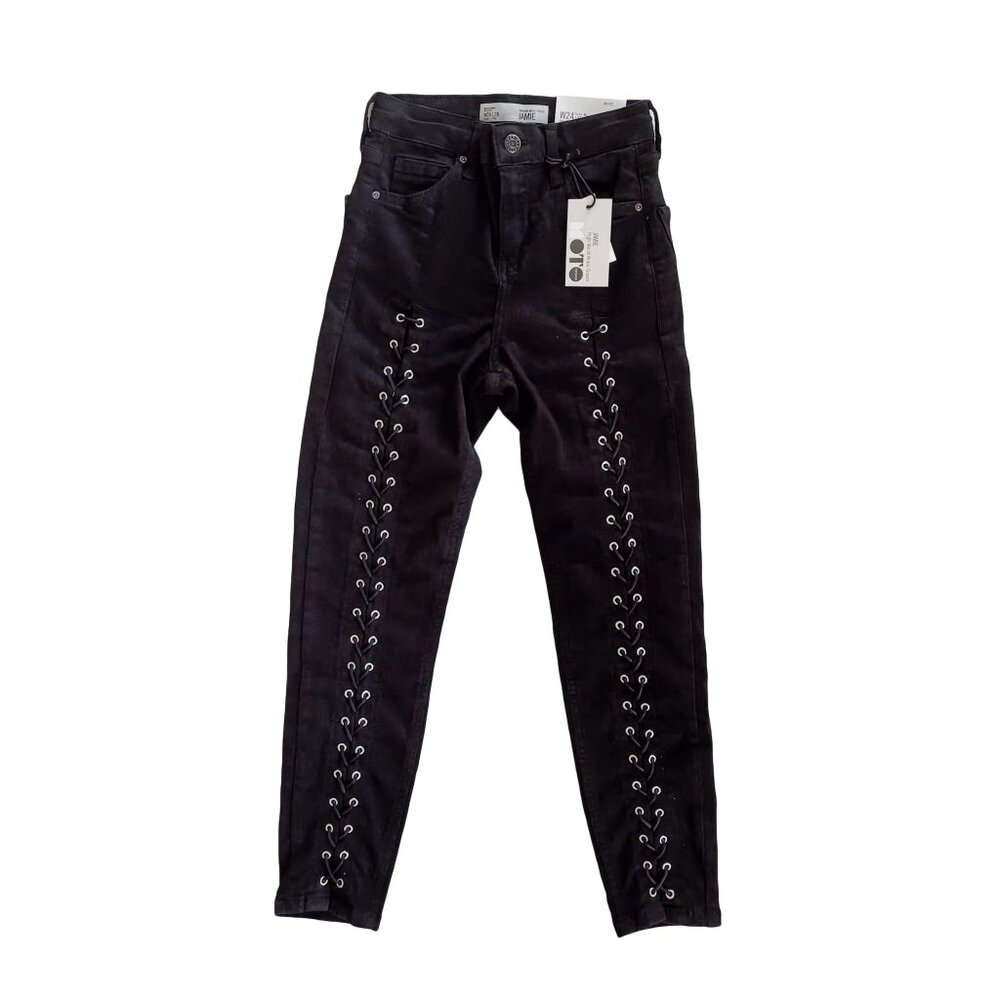Topshop Front Lace Up Jamie Jeans